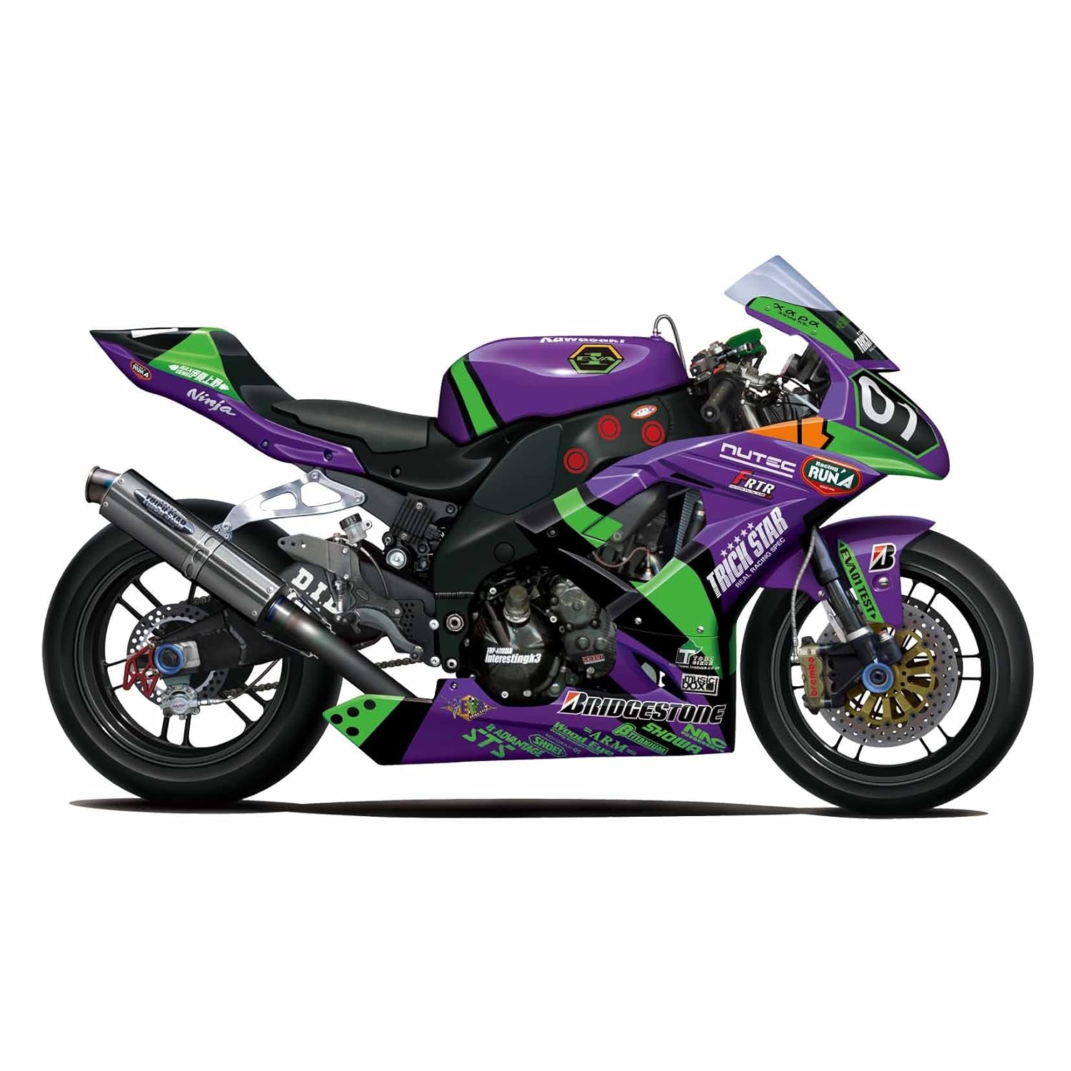 Fujimi 1/12 Kawasaki Zx-10r Evangelion RT 01 Trick Star 2010